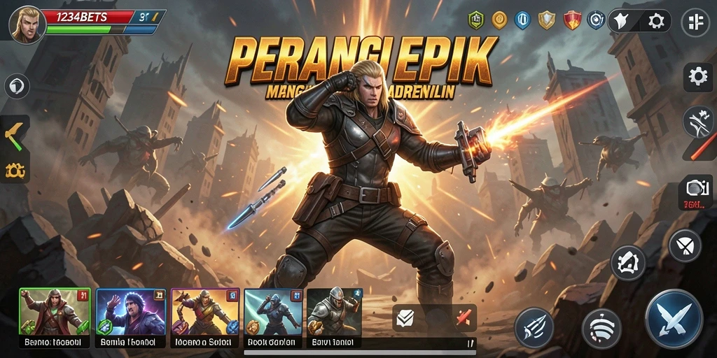 Tampilan aksi mendebarkan dalam 1234BETS dengan grafis menawan.