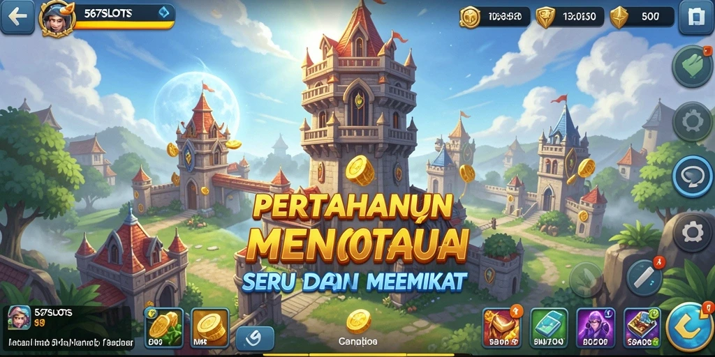 Tampilan gameplay seru dalam Tower Defense 567SLOTS.