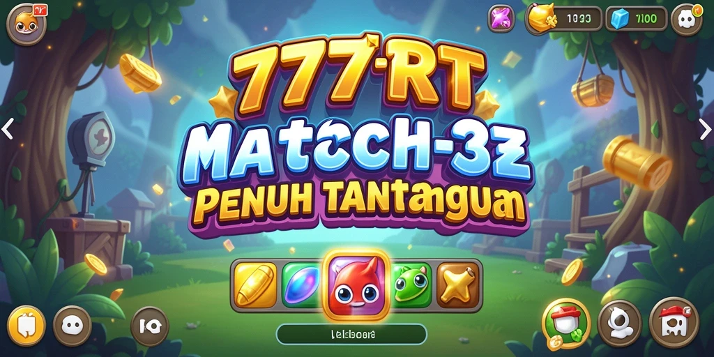 Screenshot gameplay 777RT yang menunjukkan momen mencocokkan item.