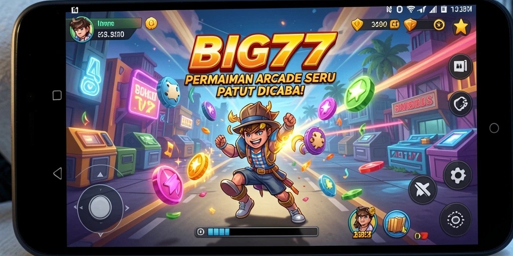 Tampilan gameplay BIG77 yang penuh warna dan menghibur.