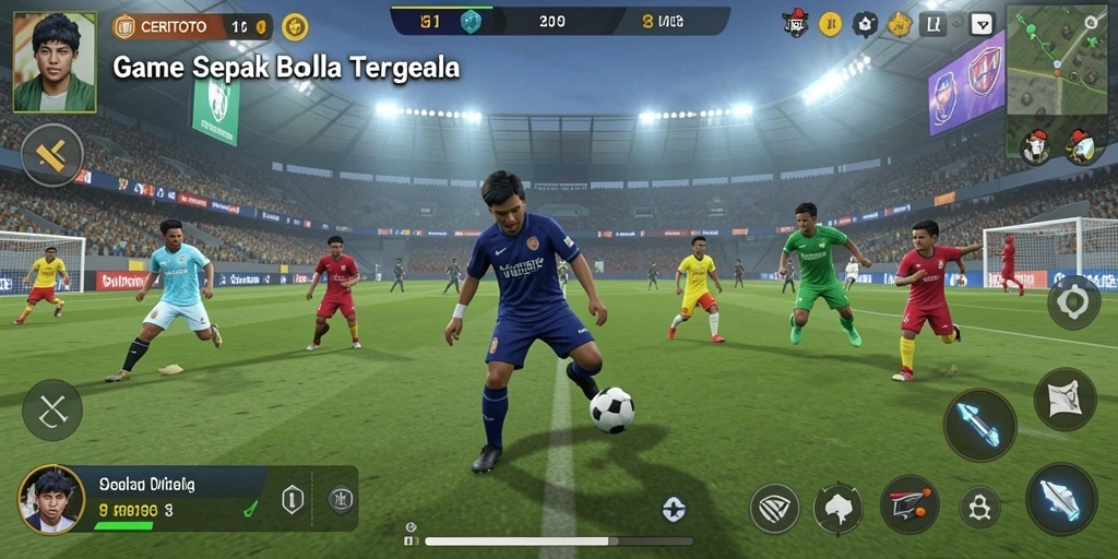 Tampilan gameplay menarik dari CERITOTO dengan aksi sepak bola.