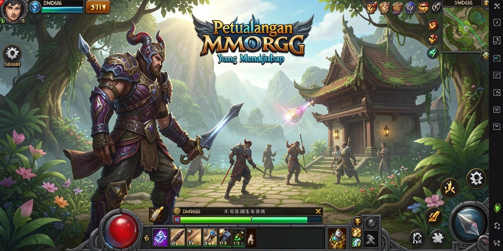 Tampilan gameplay epik DMD686 dalam dunia MMORPG.