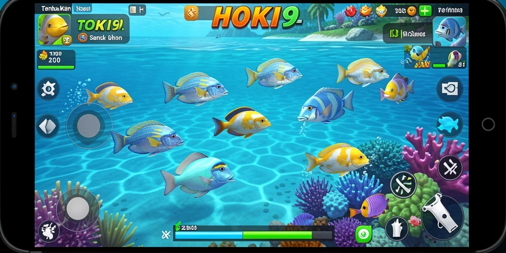 Tampilan gameplay HOKI9 yang penuh aksi menembak ikan.