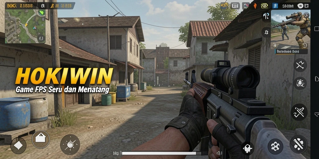 Screenshot HOKIWIN menampilkan aksi heroik dalam gameplay FPS yang menarik.
