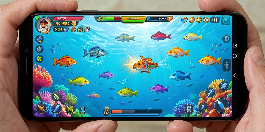 Tampilan gameplay HOT51 yang menegangkan saat menembak ikan.