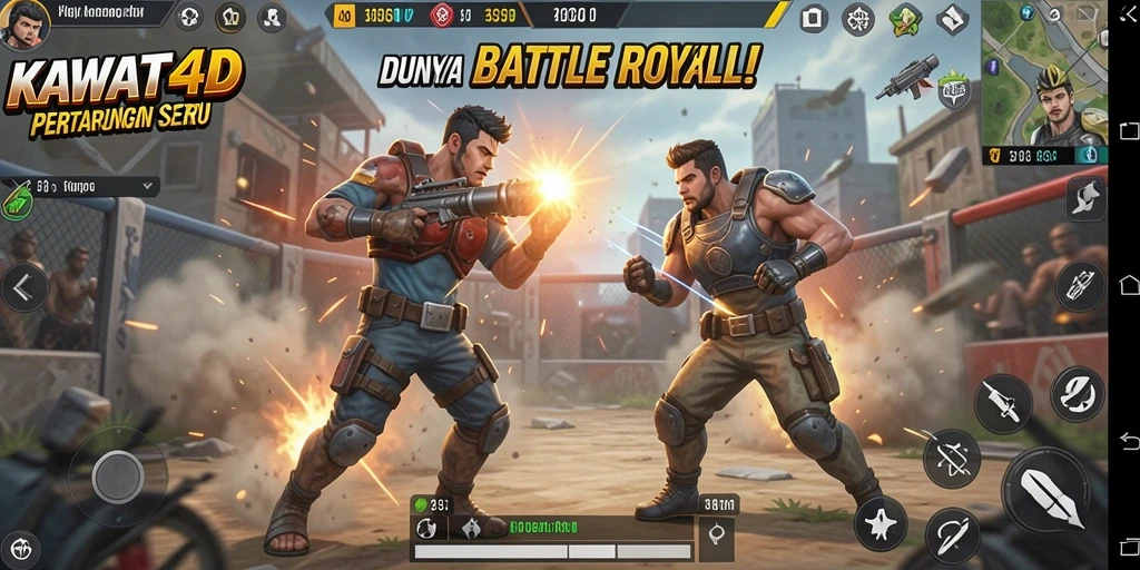 Screenshot menampilkan pertarungan intens di battlefield KAWAT4D.