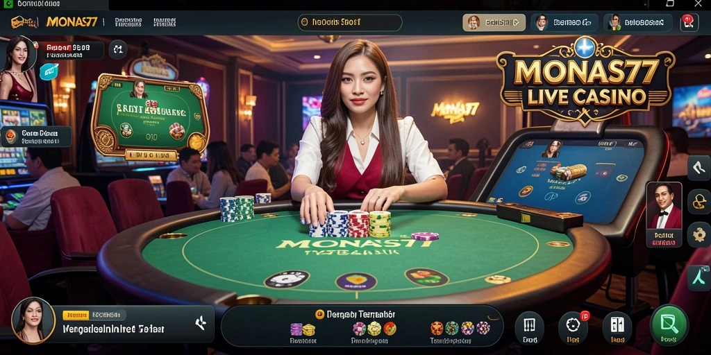 Gameplay Live Casino yang mendebarkan dan interaktif di MONAS77.