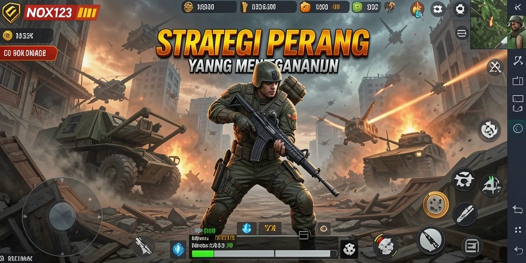 Tampilan strategis yang intens dalam gameplay NOX123.