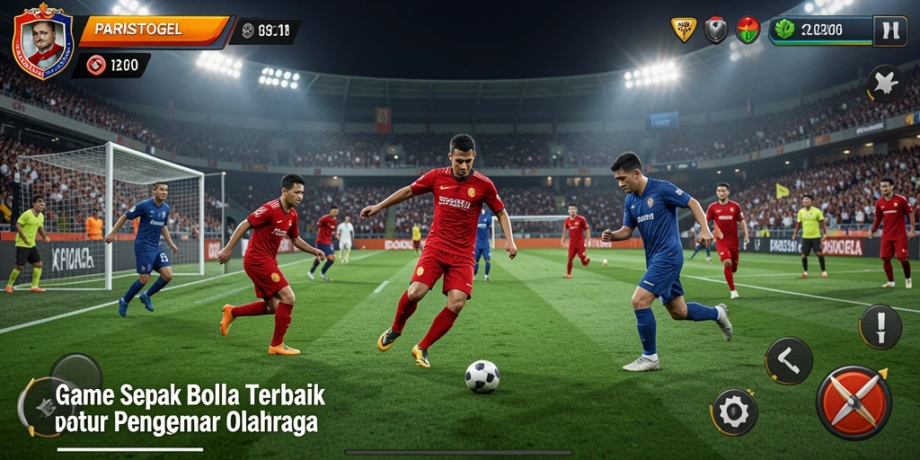 Tampilan yang menegangkan dalam gameplay sepak bola.