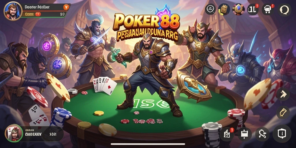 Tampilan gameplay POKER88 yang mendebarkan dan penuh aksi RPG.