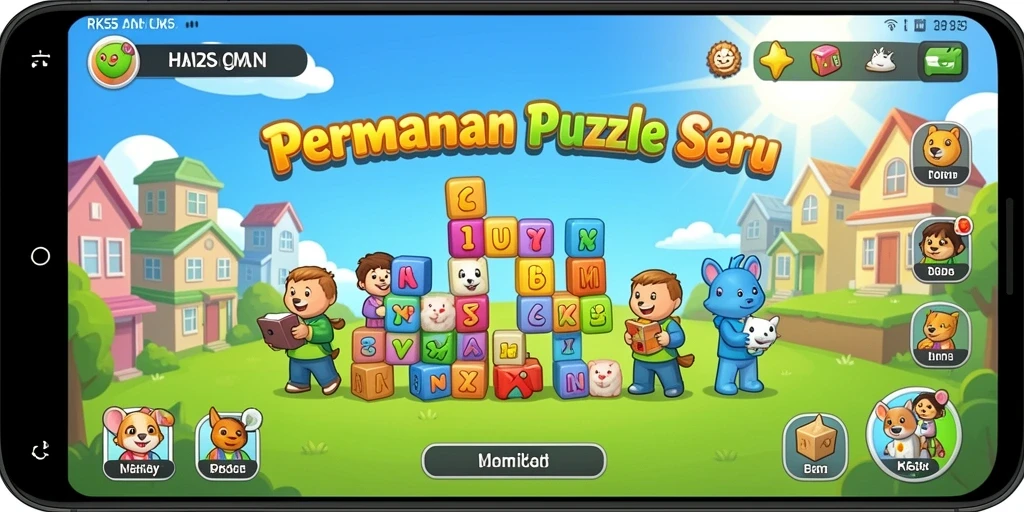 Screenshot gameplay RK55 menampilkan level puzzle yang menantang.