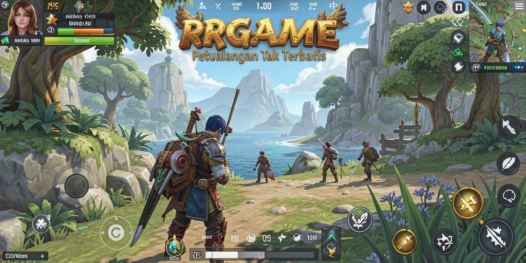 Tampilan gameplay RPGAME dengan petualangan di dunia terbuka.