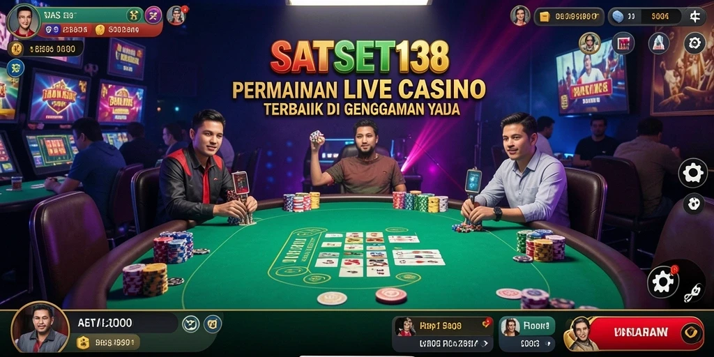 Tampilan gameplay SATSET138 yang mendebarkan dan interaktif di Live Casino.