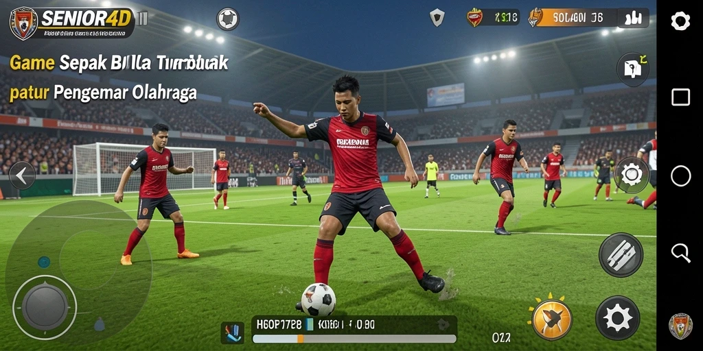 Screenshot gameplay SENIOR4D dengan aksi menarik di lapangan.
