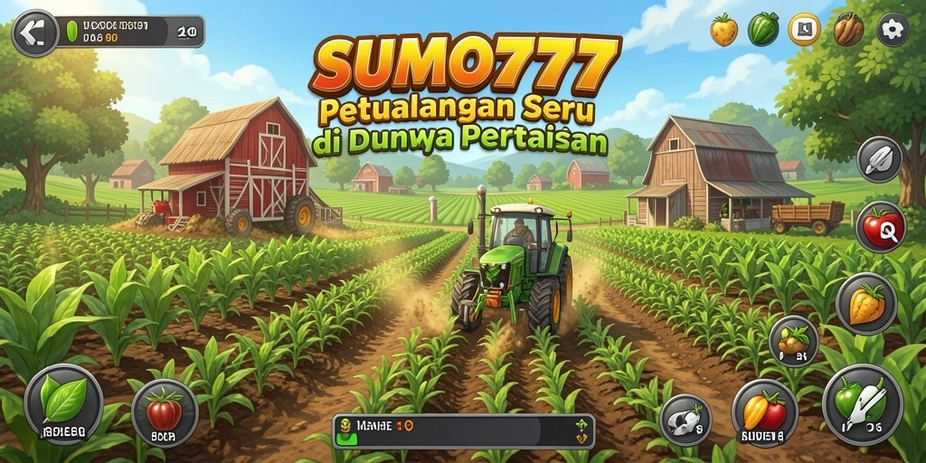 Tampilan gameplay SUMO777 yang menampilkan ladang yang rimbun dan subur.