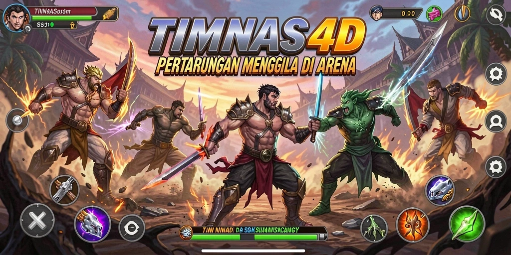 Tampilan seru pertarungan di game TIMNAS4D.
