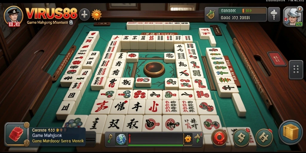Screenshot gameplay menunjukkan keseruan bermain Mahjong di VIRUS88.