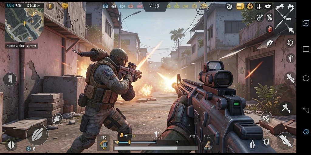 Tampilan gameplay VT38 yang penuh aksi dan strategi dalam FPS.