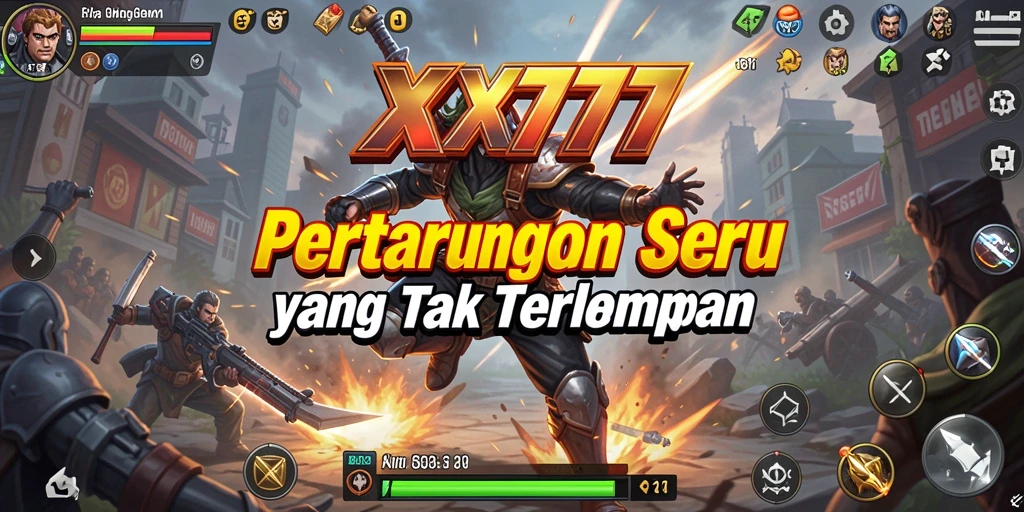 Tampilan utama gameplay XXX777 yang mendebarkan dengan aksi pertempuran seru.